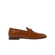 Brun Croco Loafer med Horsebit