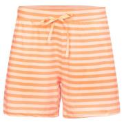 Bløde Orange Peach Stripe Shorts til Kvinder
