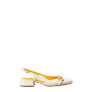 Hvid Læder Slingback Sandal