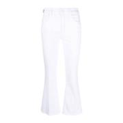 Hvide Flarede Cropped-Ben Jeans