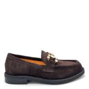 Suede Moccasin med Leopard Print og Sten