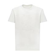 Hvid Bomuld T-shirt med Broderet Numerisk Logo