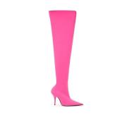 Neon Pink Over the Knee Boot