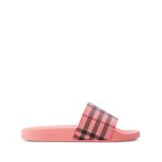 Pink Slider Sandaler med Hævet Skrift