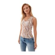 Python Print Tank Top - Tilpasset V-hals Ærmeløs Skjorte