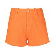 Mørke Orange Denim Shorts