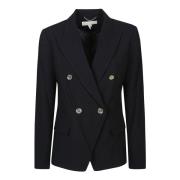 Sort Dobbelt Breasted Revers Blazer