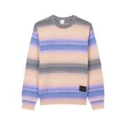 Stribet Bomuld Crewneck Sweater