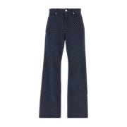 Broderede wide-leg denim jeans