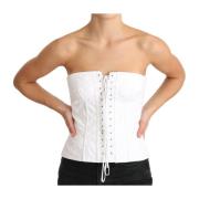 Hvid Strapless Bustier Corsage Top