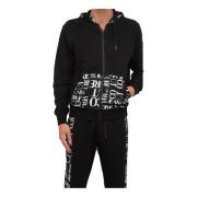 Klassisk Sort Zip-through Sweatshirt