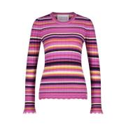 Stribet Ribstrik Pullover