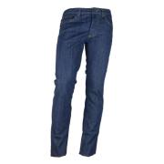 Blå Denim Jeans med Broderet Patch