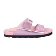Moderne Pink Læder Sandaler