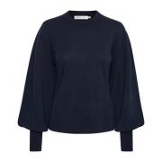 Marineblå Puffærme Sweater