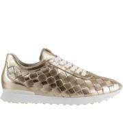 Metallic Guld Læder Sneakers