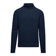 Varm Bomuld Cable Strik Mock Neck Sweater