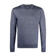 Blå Silke og Cashmere Sweater