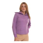 Cablestrik Pullover med Cape Krave