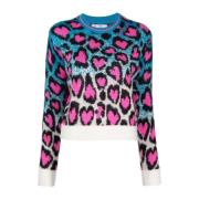 Blå leopardprint sweater