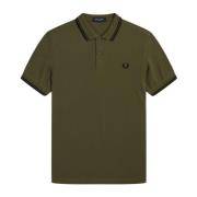 Slim Fit Twin Tipped Polo i Uniform Grøn/Sort