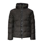 Brun Houndstooth Quiltet Jakke