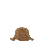 Suede Læder Snøre Bucket Hat