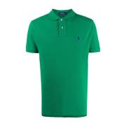 Grøn Polo Shirt med Broderet Logo