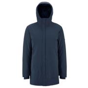 Minimalistisk Midilængde Parka med Hætte