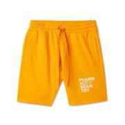 Orange Bomuld Bukser med Logo Print