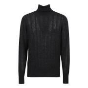 Cashmere Polo Neck Sweater med Pegaso Logo Broderi