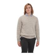 Stribet Mohair Rundhals Sweater