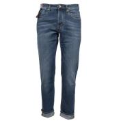 Almindelig pasform bomuldsblandings jeans med 5 lommer