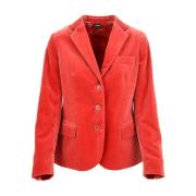 Front Button Closure Back Slit Blazer