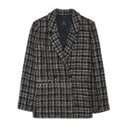 Klassisk Houndstooth Blazer Sort/Sand