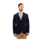 Navy Stretch Cotton Corduroy Jakke