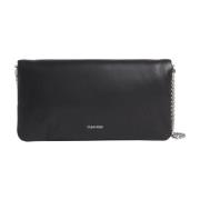 Sort Puffed Crossbody Taske