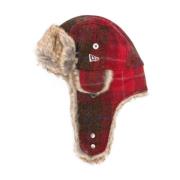 Plaid Check Faux-Fur Trim Hat