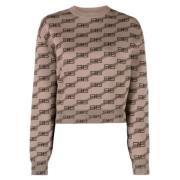 Monogram Print Brun Sweater