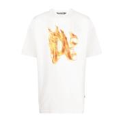Hvid T-shirt med Burning PA Monogram