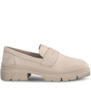 Beige Læder Loafers