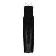 Spaghetti Strap Fringe Maxi Kjole