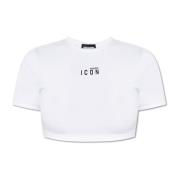 Cropped T-shirt with logo