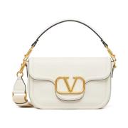 Hvid Metallic VLogo Signature Taske