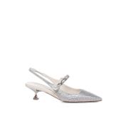 Sølv Rhinestone Slingback Hæle