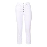Hvide Korte Jeans i Bomuldsblanding