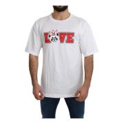 Hvid Love Panda Print Top T-shirt