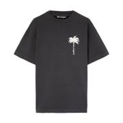 Grå Palm Tree Print T-shirts og Polos