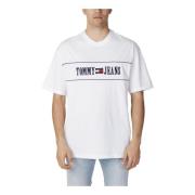 Hvid Printet T-shirt til Mænd