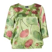 Alison Tea Bluse - Blomsterprint, Grøn